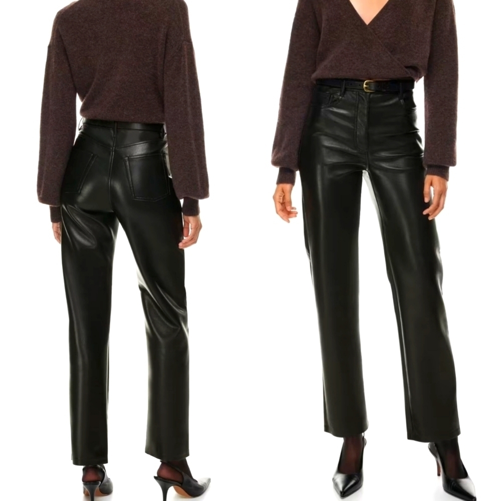 Aritzia Wilfred The Melina Super High-Rise Straight Leg Faux Leather Pants
